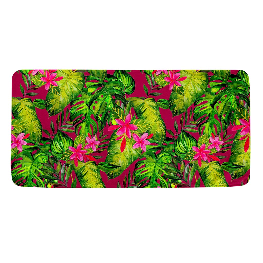 Pink Hawaiian Tropical Pattern Print Towel