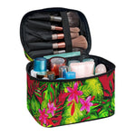 Pink Hawaiian Tropical Pattern Print Travel Makeup Bag