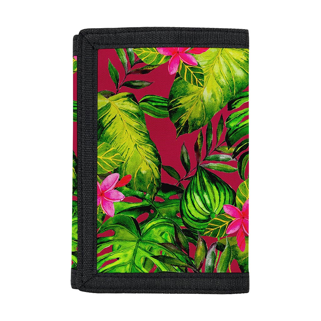 Pink Hawaiian Tropical Pattern Print Trifold Wallet