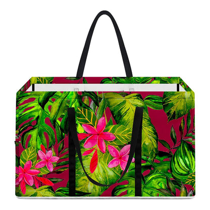 Pink Hawaiian Tropical Pattern Print Utility Tote Bag