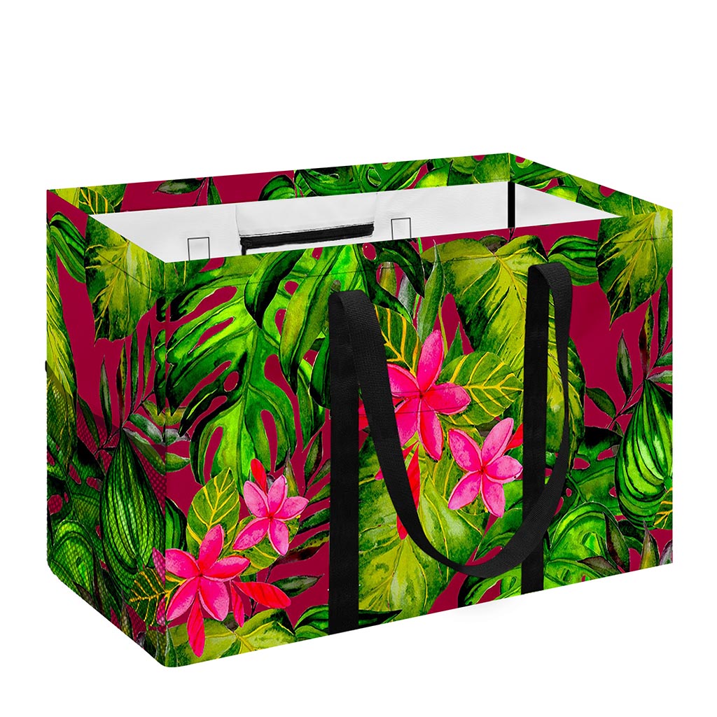 Pink Hawaiian Tropical Pattern Print Utility Tote Bag