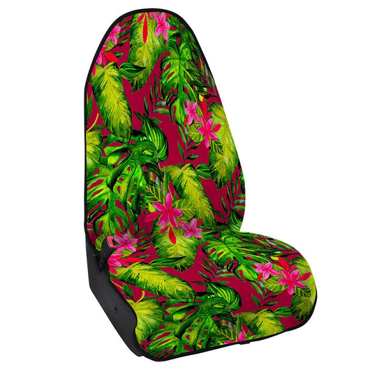 Pink Hawaiian Tropical Pattern Print Waterproof Car Seat Cover