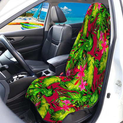 Pink Hawaiian Tropical Pattern Print Waterproof Car Seat Cover