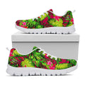 Pink Hawaiian Tropical Pattern Print White Running Shoes
