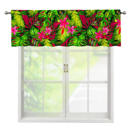 Pink Hawaiian Tropical Pattern Print Window Valance