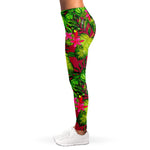 Pink Hawaiian Tropical Pattern Print Women's Leggings