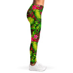 Pink Hawaiian Tropical Pattern Print Women's Leggings