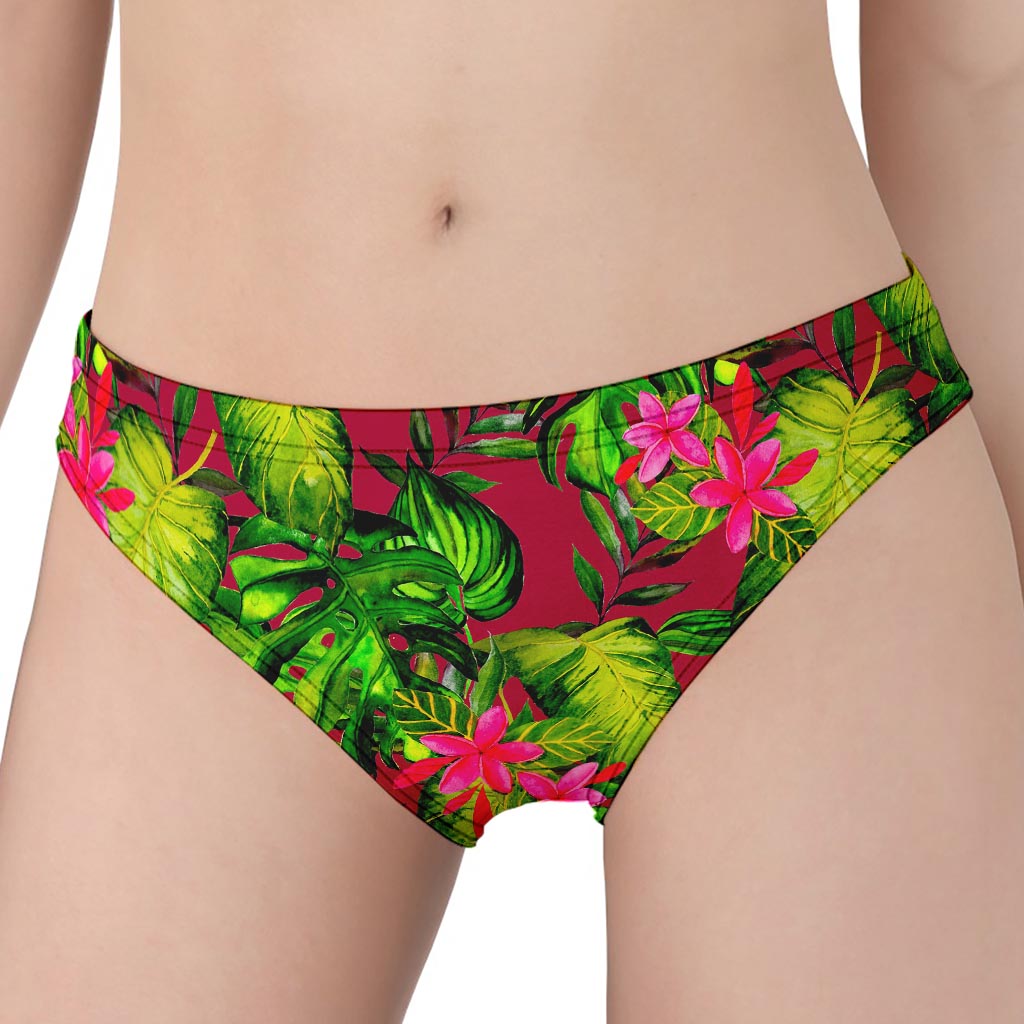 Pink Hawaiian Tropical Pattern Print Women's Panties