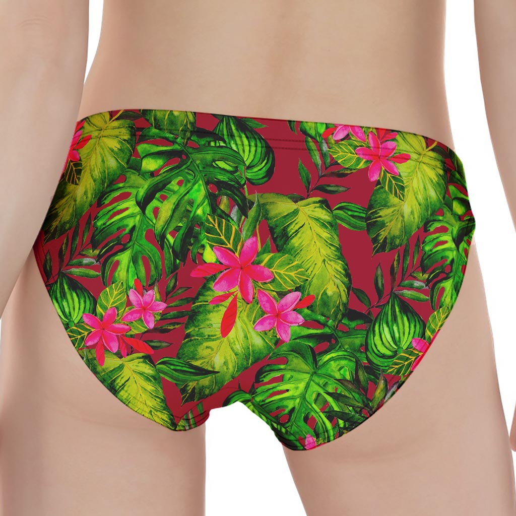 Pink Hawaiian Tropical Pattern Print Women's Panties