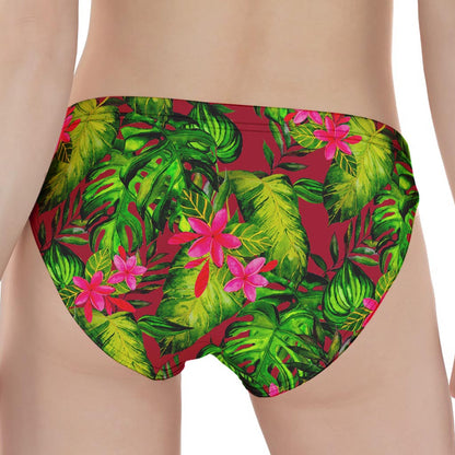 Pink Hawaiian Tropical Pattern Print Women's Panties