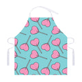 Pink Heart Lollipop Pattern Print Adjustable Apron