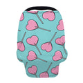 Pink Heart Lollipop Pattern Print Baby Seat Cover