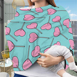 Pink Heart Lollipop Pattern Print Baby Seat Cover