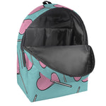 Pink Heart Lollipop Pattern Print Backpack