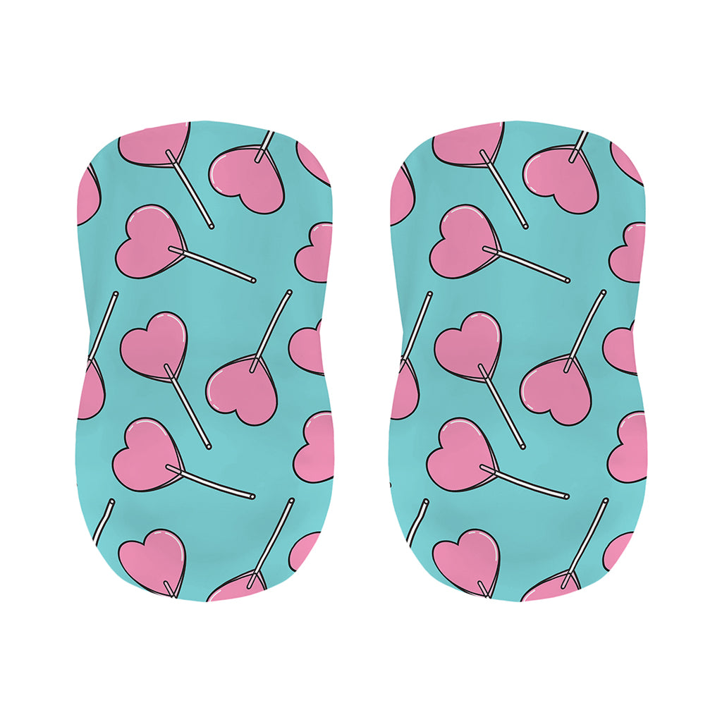 Pink Heart Lollipop Pattern Print Bar Stool Covers
