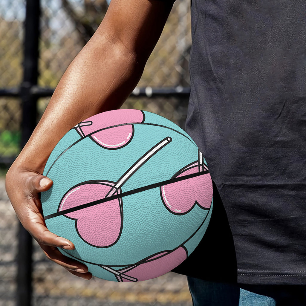 Pink Heart Lollipop Pattern Print Basketball
