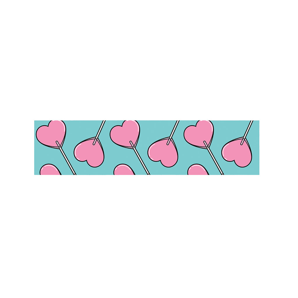 Pink Heart Lollipop Pattern Print Bed Runner
