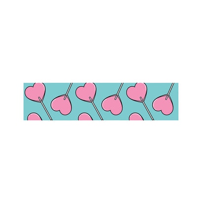 Pink Heart Lollipop Pattern Print Bed Runner