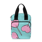 Pink Heart Lollipop Pattern Print Bible Tote Bag