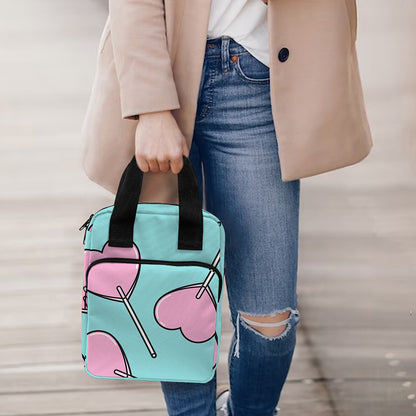 Pink Heart Lollipop Pattern Print Bible Tote Bag