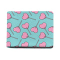 Pink Heart Lollipop Pattern Print Bifold Wallet