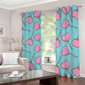 Pink Heart Lollipop Pattern Print Dimout Grommet Curtains