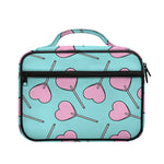 Pink Heart Lollipop Pattern Print Briefcase Bible Bag