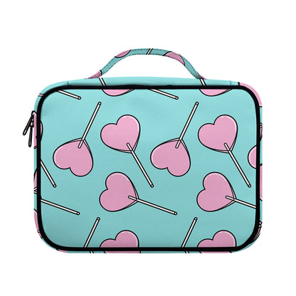 Pink Heart Lollipop Pattern Print Briefcase Bible Bag