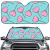 Pink Heart Lollipop Pattern Print Car Windshield Sun Shade