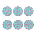 Pink Heart Lollipop Pattern Print Coaster Set
