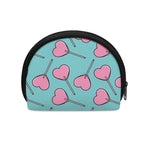 Pink Heart Lollipop Pattern Print Coin Purse