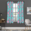 Pink Heart Lollipop Pattern Print Grommet Curtain Panels