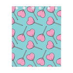 Pink Heart Lollipop Pattern Print Curtain