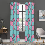 Pink Heart Lollipop Pattern Print Curtain