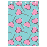Pink Heart Lollipop Pattern Print Curtain
