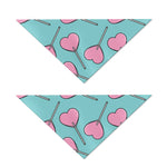 Pink Heart Lollipop Pattern Print Dog Bandana