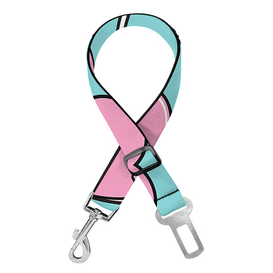 Pink Heart Lollipop Pattern Print Dog Seat Belt
