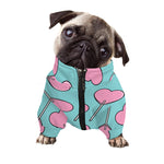 Pink Heart Lollipop Pattern Print Dog Zip Up Jacket