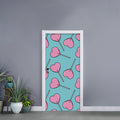 Pink Heart Lollipop Pattern Print Door Sticker
