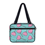 Pink Heart Lollipop Pattern Print Double Strap Bible Bag