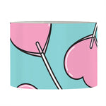 Pink Heart Lollipop Pattern Print Drum Lamp Shade