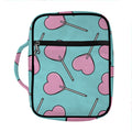 Pink Heart Lollipop Pattern Print Front Pocket Bible Bag