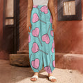 Pink Heart Lollipop Pattern Print Harem Pants
