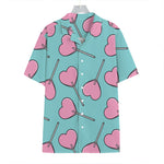 Pink Heart Lollipop Pattern Print Hawaiian Shirt