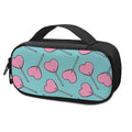 Pink Heart Lollipop Pattern Print Portable Cooler Travel Case
