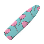 Pink Heart Lollipop Pattern Print Ironing Board Cover