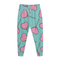 Pink Heart Lollipop Pattern Print Jogger Pants