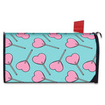 Pink Heart Lollipop Pattern Print Mailbox Cover