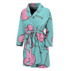 Pink Heart Lollipop Pattern Print Men's Bathrobe