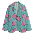 Pink Heart Lollipop Pattern Print Men's Blazer